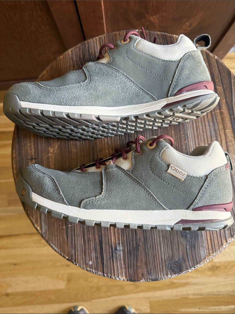 Oboz Women's Olive Green Hiking Sneaker with Maroon Accents - Picture 7 of 7